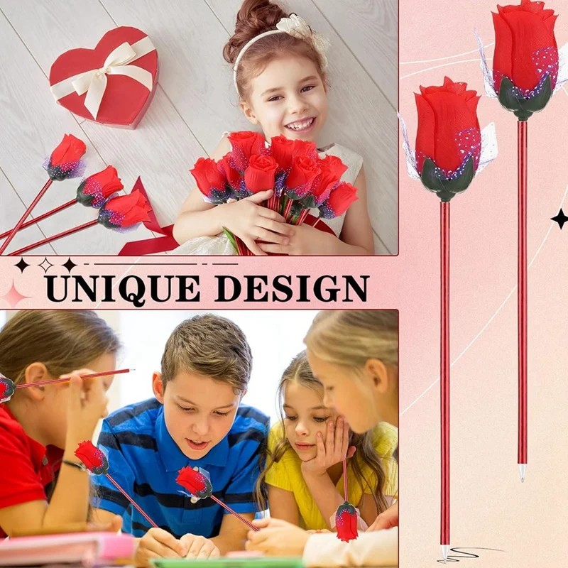 120 Stuks Valentijnsdag Roos Balpennen Bloem Schrijven Balpen Bulk Geschikt Voor Valentijnsdag Bruiloften