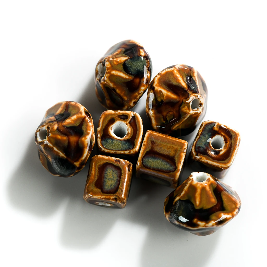 Large Square UFO Shaped Ceramic Beads Exquisite Jewelry Accessories Making Materials #XN577