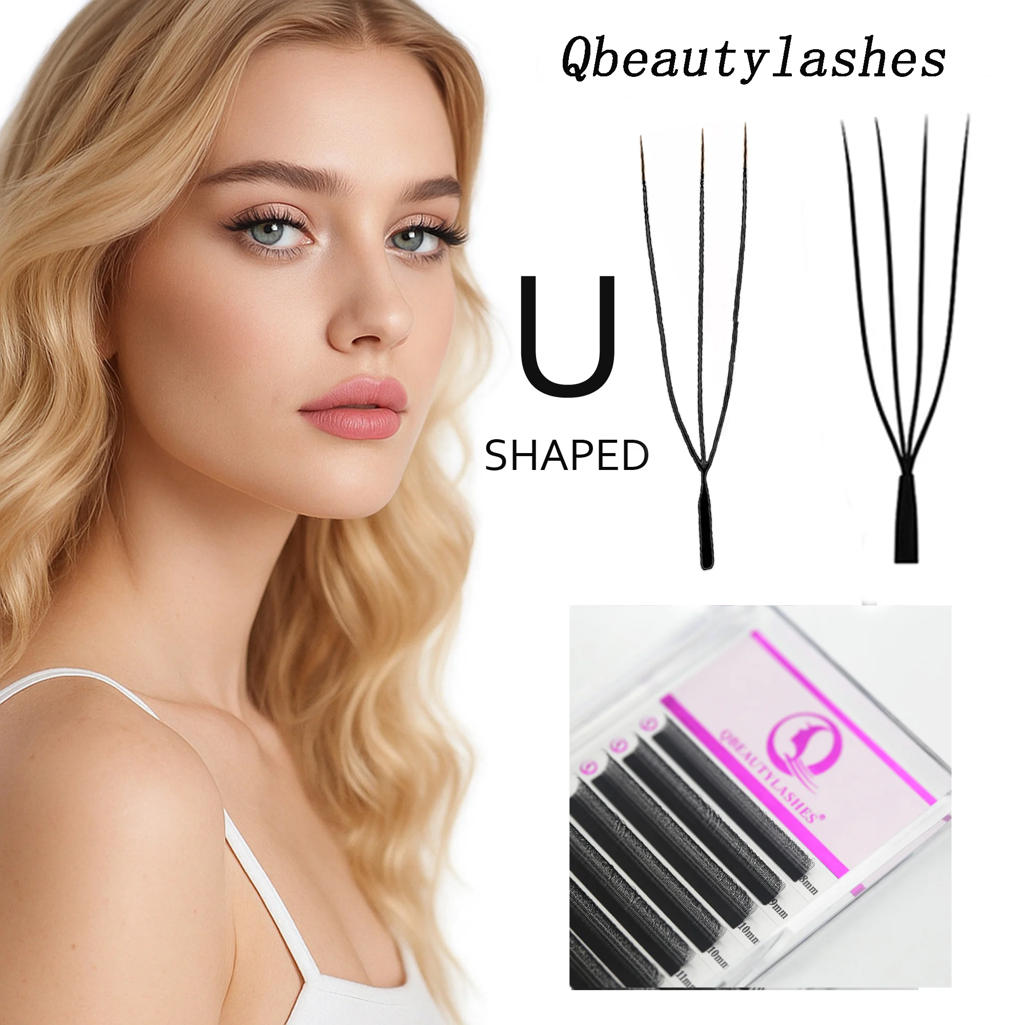 

U Shaped 3D 4D Eyelash Extensions Mega Volume Hybrid YY Lashes 8-15mm C/D Curl Natural Look Long-Lasting Makeup