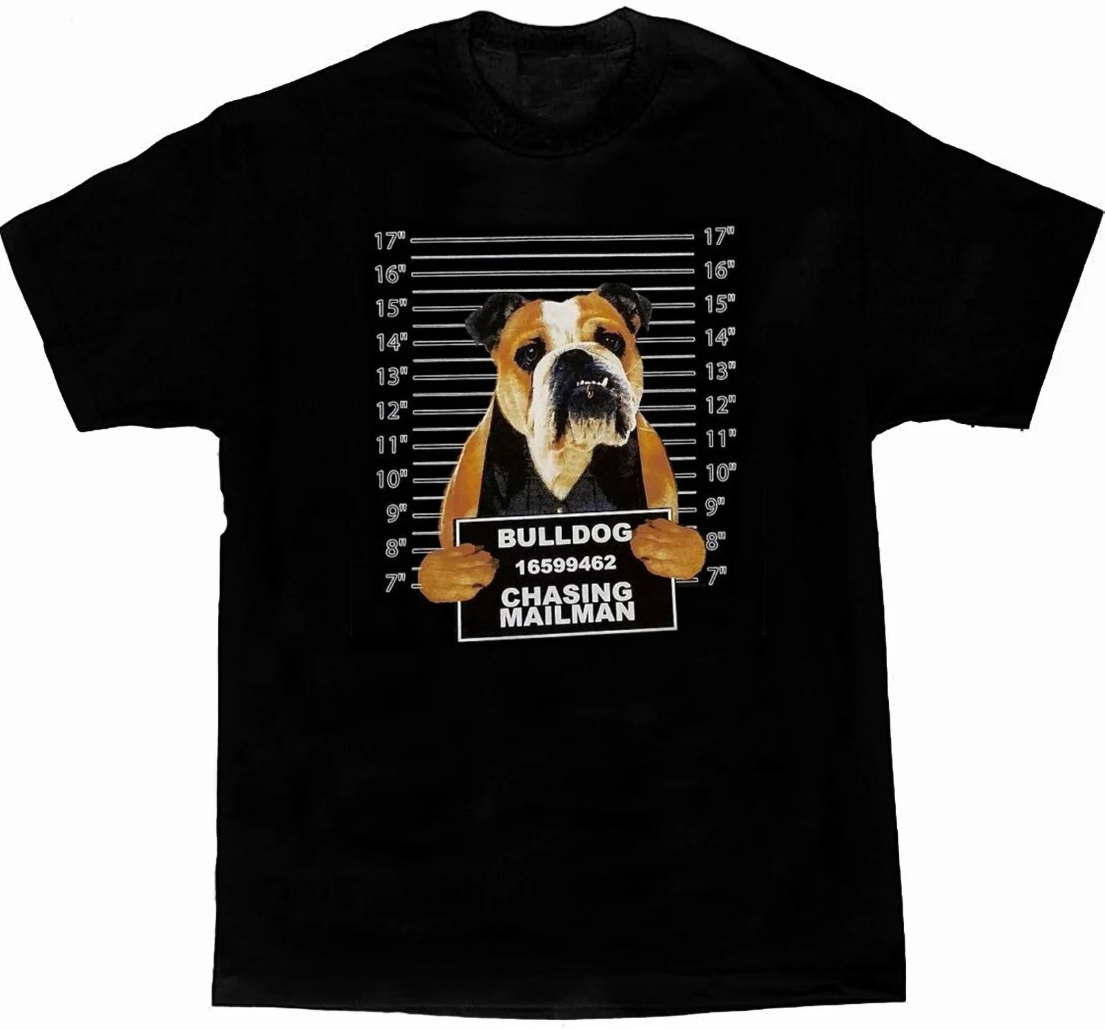 Camiseta masculina estampada com arte de cachorro engraçado Bulldog britânico Mug Shot. Verão algodão manga curta o-pescoço unissex t camisa novo S-3XL