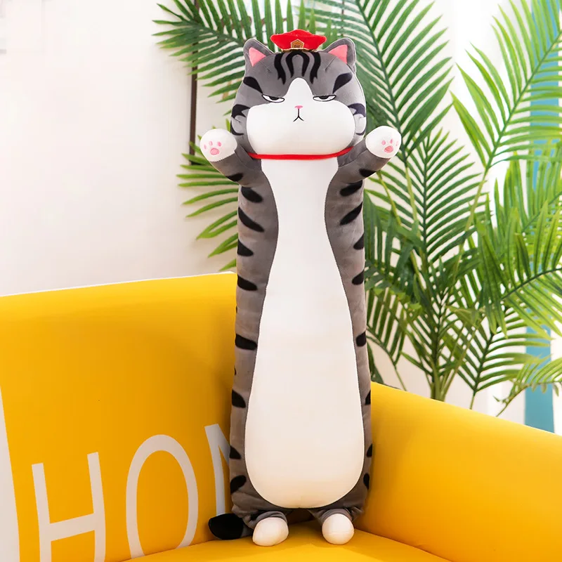 60-130cm Kawaii Soft Long My Emperor Cat Pillow Stuffed Toy Plush Animal Pillow Sleep Pillow Home Decor Gifts Dolls for Children