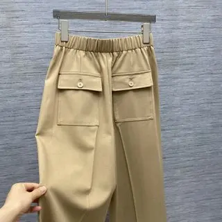 2024 Dameskleding Casual Broek, Elastische Taille, Achterzakken Lente Zomer Nieuw Nr. 23