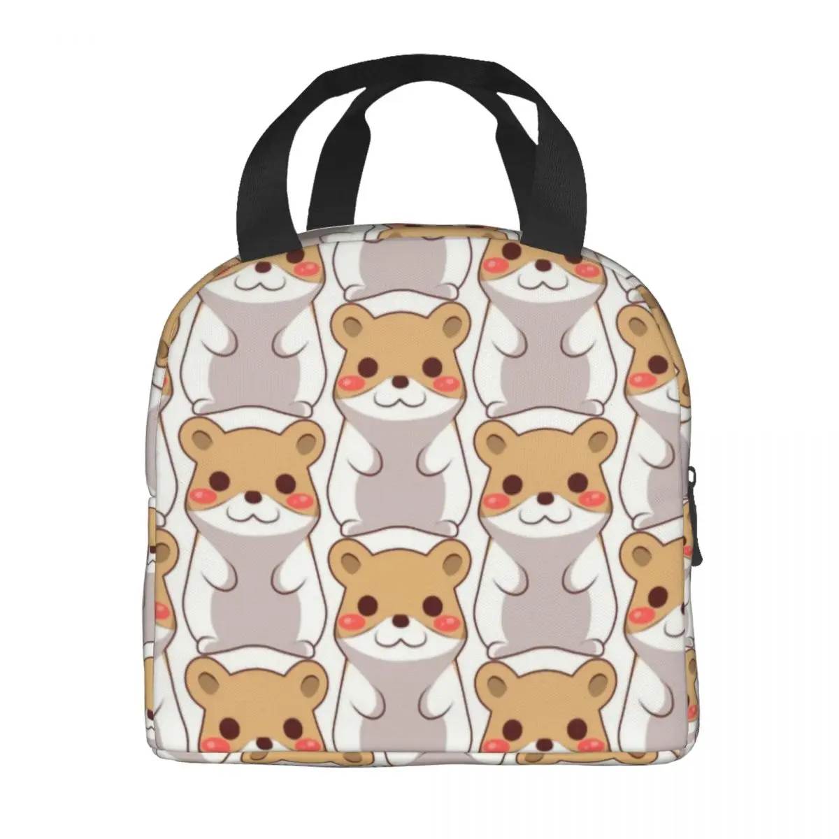 Funny Hamster Pet Insulated Lunch Bags for Women Cartoon Portable Cooler Thermal Bento Box Kids School Children