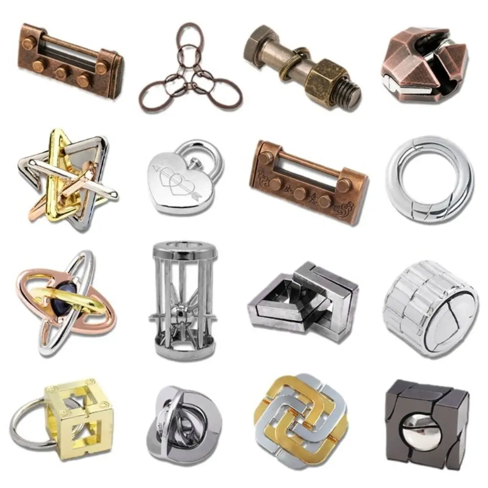 Learning Luban Lock Alloy Brain Teaser Puzzle Brain Teaser Unlock Unlock 3D Puzzle 3D Retro Luban Lock Puzzle for Children