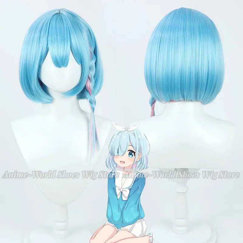 

Arona Cosplay Wig Blue Archive Game Blue Pink Mixed Short Long Heat Resistant Synthetic Hair Halloween Party Role Play + Wig Cap