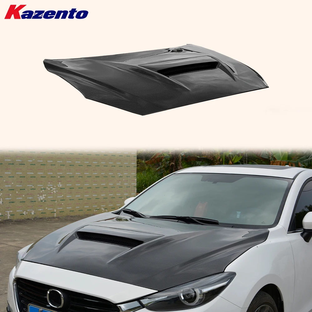 

For Mazda 3 Axela 2017-18 5D Hatchback Carbon MP Style Front Bumper Vented Hood