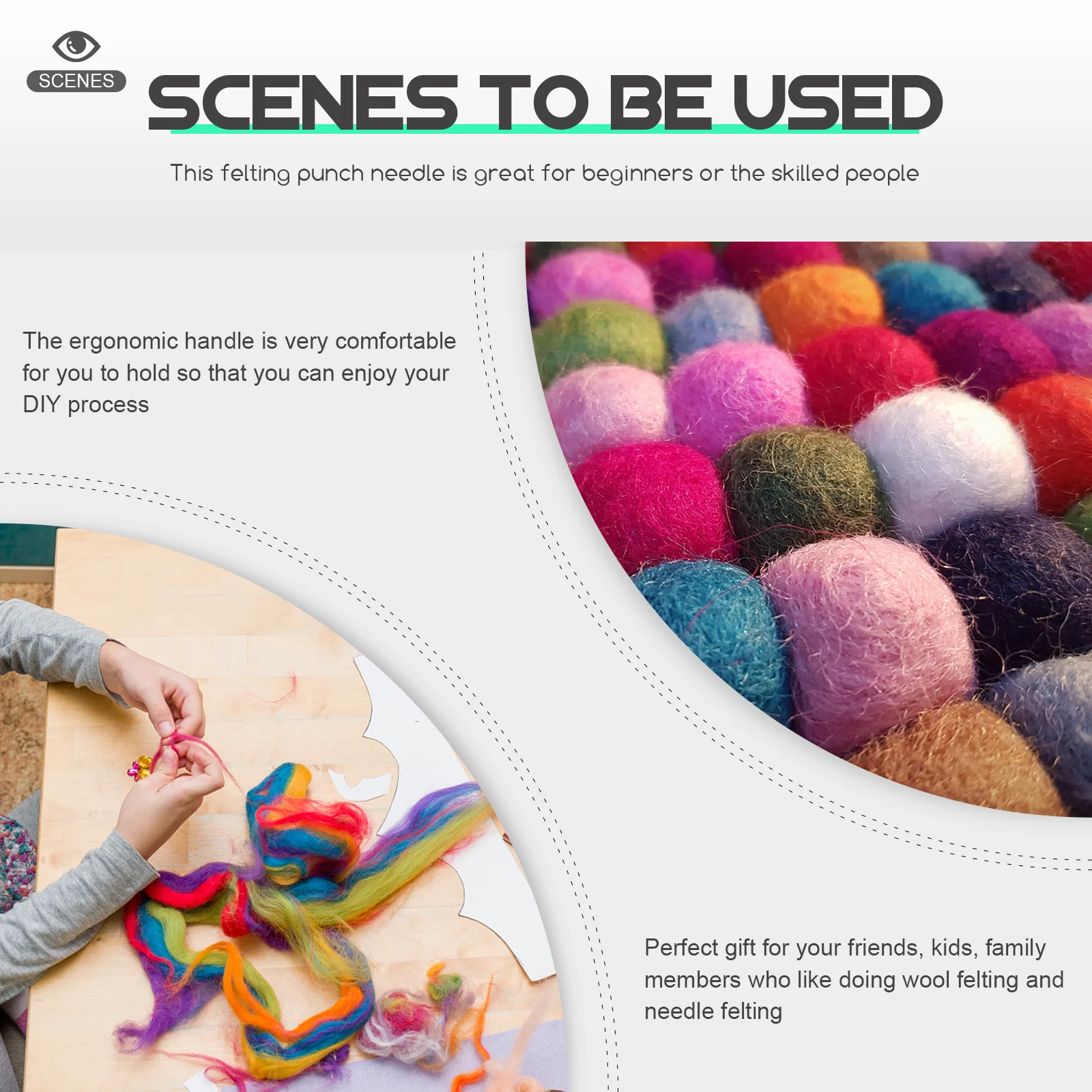 

8Pcs Felting Needles Premium Wood DIY Wool Felting Needle Tool Needle Punch Supplies for Embroidery Craft Works