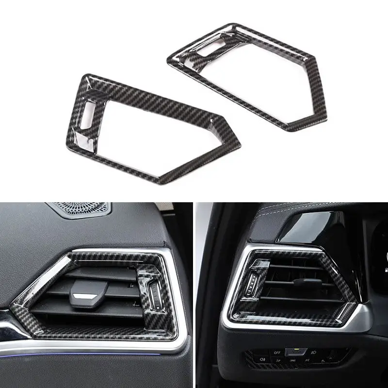 For BMW 3 Series G20 G28 2019 2020 ABS Carbon Fiber Texture Car Styling Interior Side Air Conditioning Vent Outlet Cover Trim