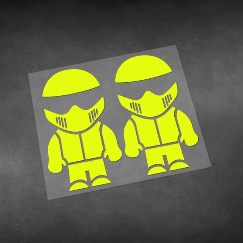 

Motorcycle Car Sticker Racing Driver Cartoon Character Decal Cute Robot Pegatinas for Motorbike Body Helmet Fuel Tank Decoration