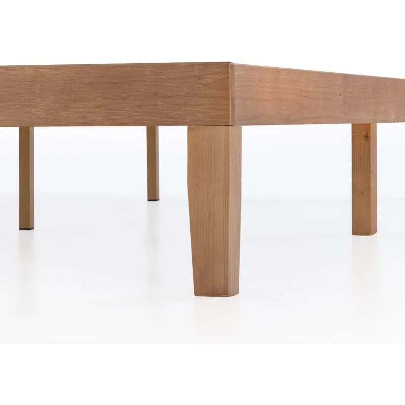 (UUX) سرير بمنصة من الخشب الصلب مقاس 12 بوصة مع شرائح خشبية، لا حاجة إلى صندوق زنبركي، سهل التجميع، Queen، Pine UQ #3