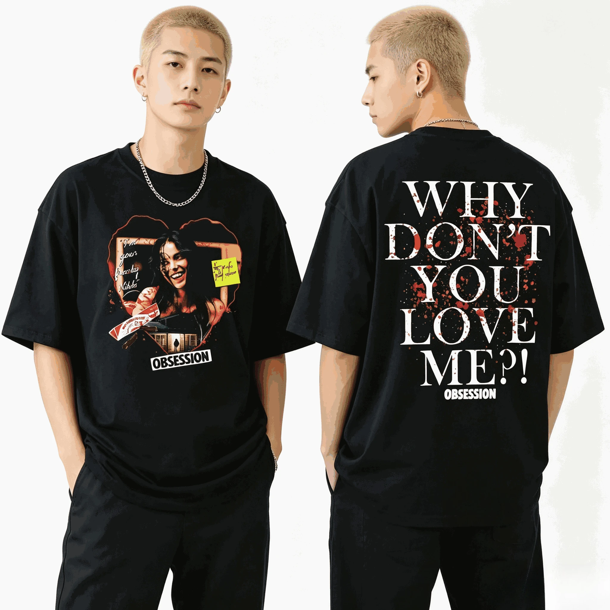 2026 Sommer Hot Sale Obsession Horror Why You Don't Love Me T-Shirts Y2k Unisex Bedrucktes Kurzarm-Freizeit-Outdoor-Baumwoll-T-Shirt