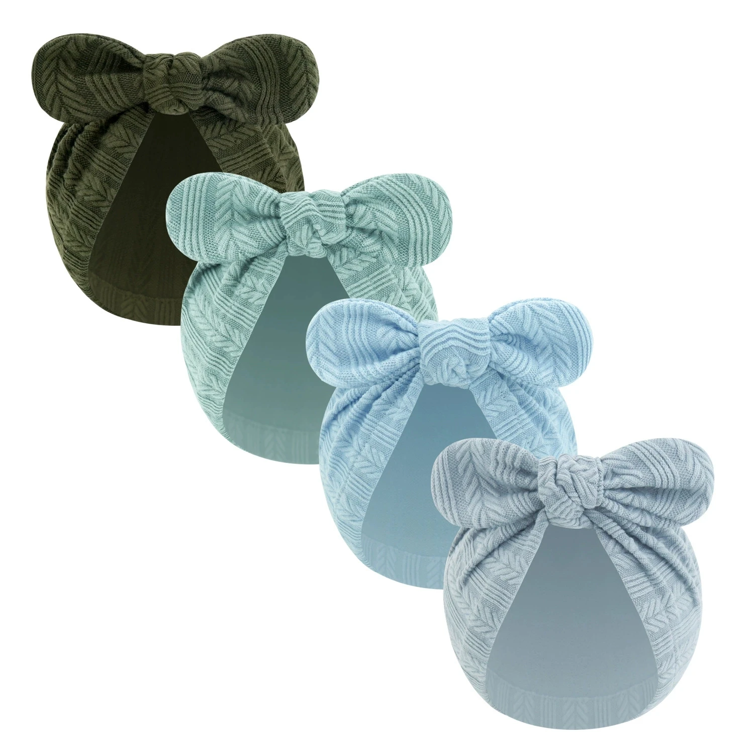 

4 шт./компл. 0-6 м, повязка на голову для новорожденных, тюрбан ярких цветов, шапка-бини с цветочным принтом, однотонный хлопковый чепчик для головы маленького мальчика, теплая