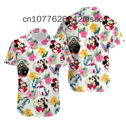 Disney Cruise Hawaiian Print Shirt Men's Women's Fashion Button Short Sleeve Shirt Disney Cruise Mickey Hawaiian Shirt For Men