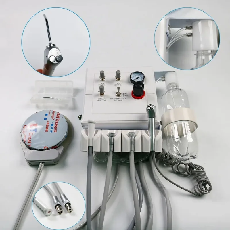 Portable Turbine Unit Weak Suction 2/4 Hole Wall Mounted 600ml Bottle