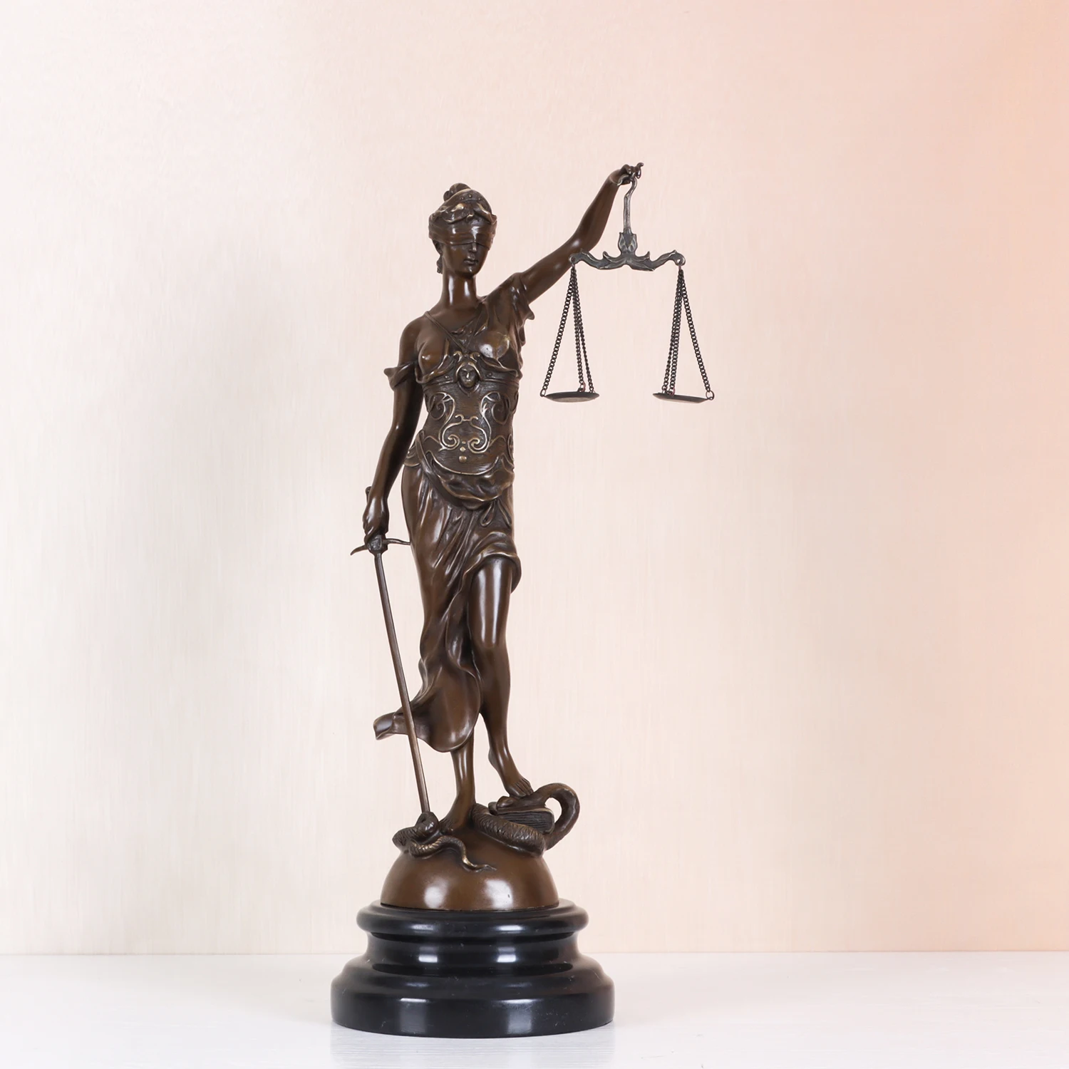 Lady Justice Statue Bronze Greek Goddess Themis Justitia Sculpture Figurine Estatua justica Antique Art Perfect Home Decor