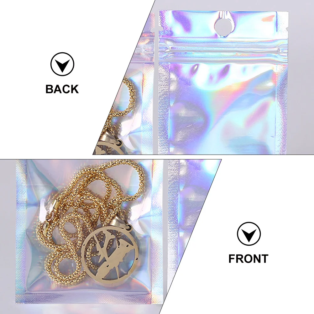 75pcs Self Sealing Food Bags Durable Vacuum Storage Silver Zipper Snack Packing Resealable Pouches Gifts Packaging Laser Bags