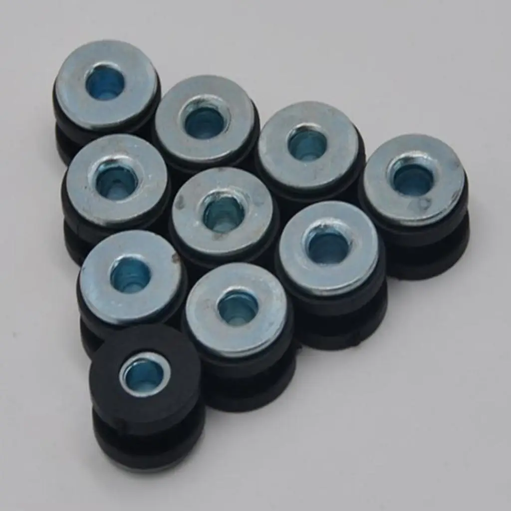 Grommets Bolt Pressure Relief Cushion Kit Universal Fit for Mini Motorcycle Fairing Bolt Black Rubber 10 Pieces