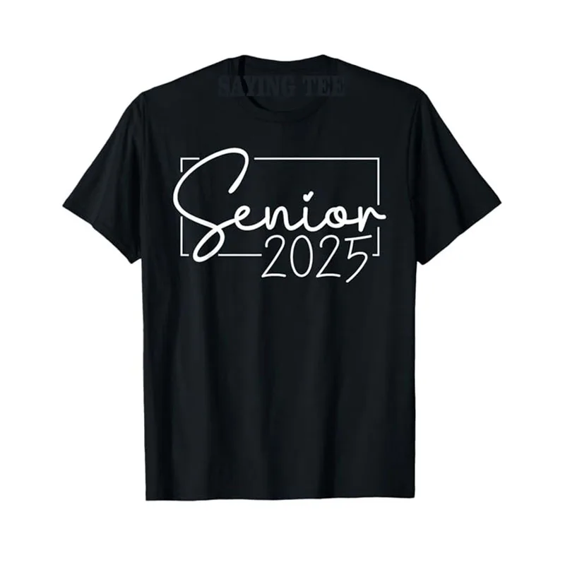 

Senior 2025 Class of 2025 Graduation T-Shirt Humor Funny Letters Printed Graphic Outfit Back To School Clothes Gifts Saying Tee