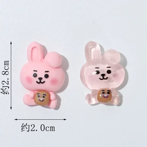 20pcs Kawaii BT21 Resin Accessories DIY Handmade Phone Case Hair Clip Accessories Water Cup Refrigerator Sticker Material Gift - view 6