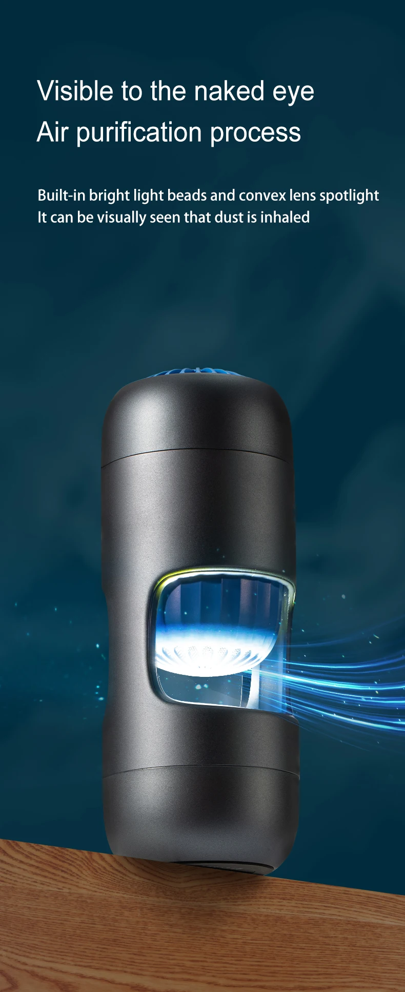 Car Air Purifier with Odor & Smoke Removal PM2.5 Filter Portable Air Cleaner for Vehicle Home Use Electrical Appliances Gift - Image 2