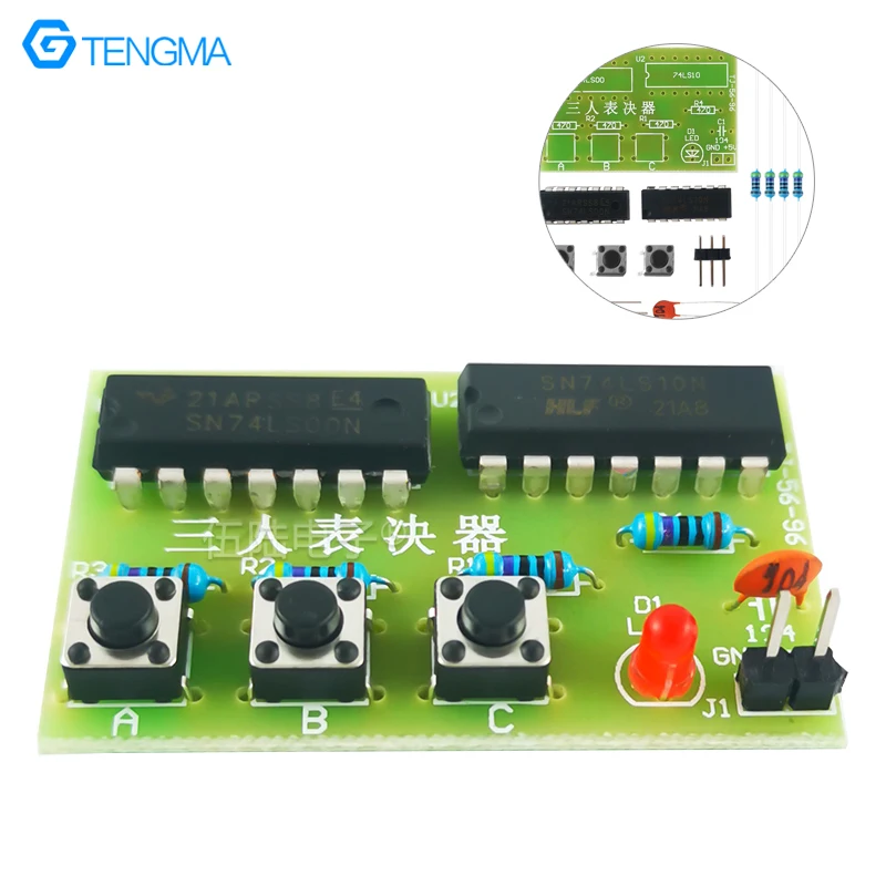 Three-Person Voting Device DIY Welding Kit NAND Door Electrician Electronic Electromechanical