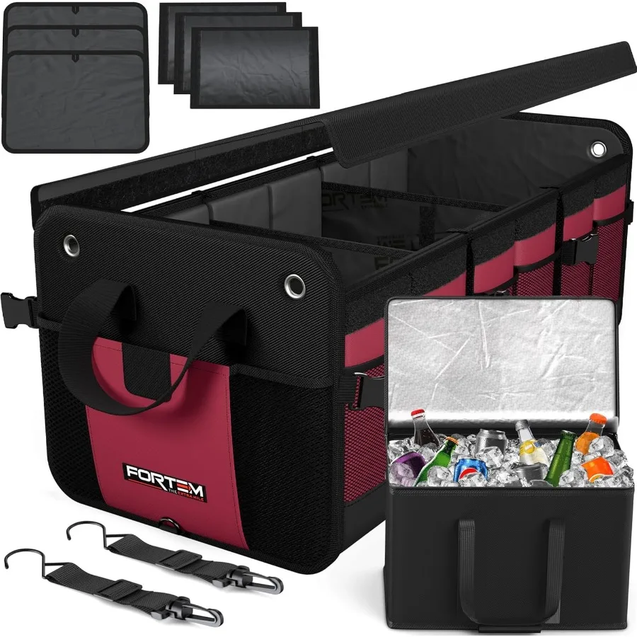 

Органайзер для багажника внедорожника с кулером, автомобильный органайзер, складная сумка для хранения с несколькими отделениями для автомобильных аксессуаров для женщин и мужчин 1680D