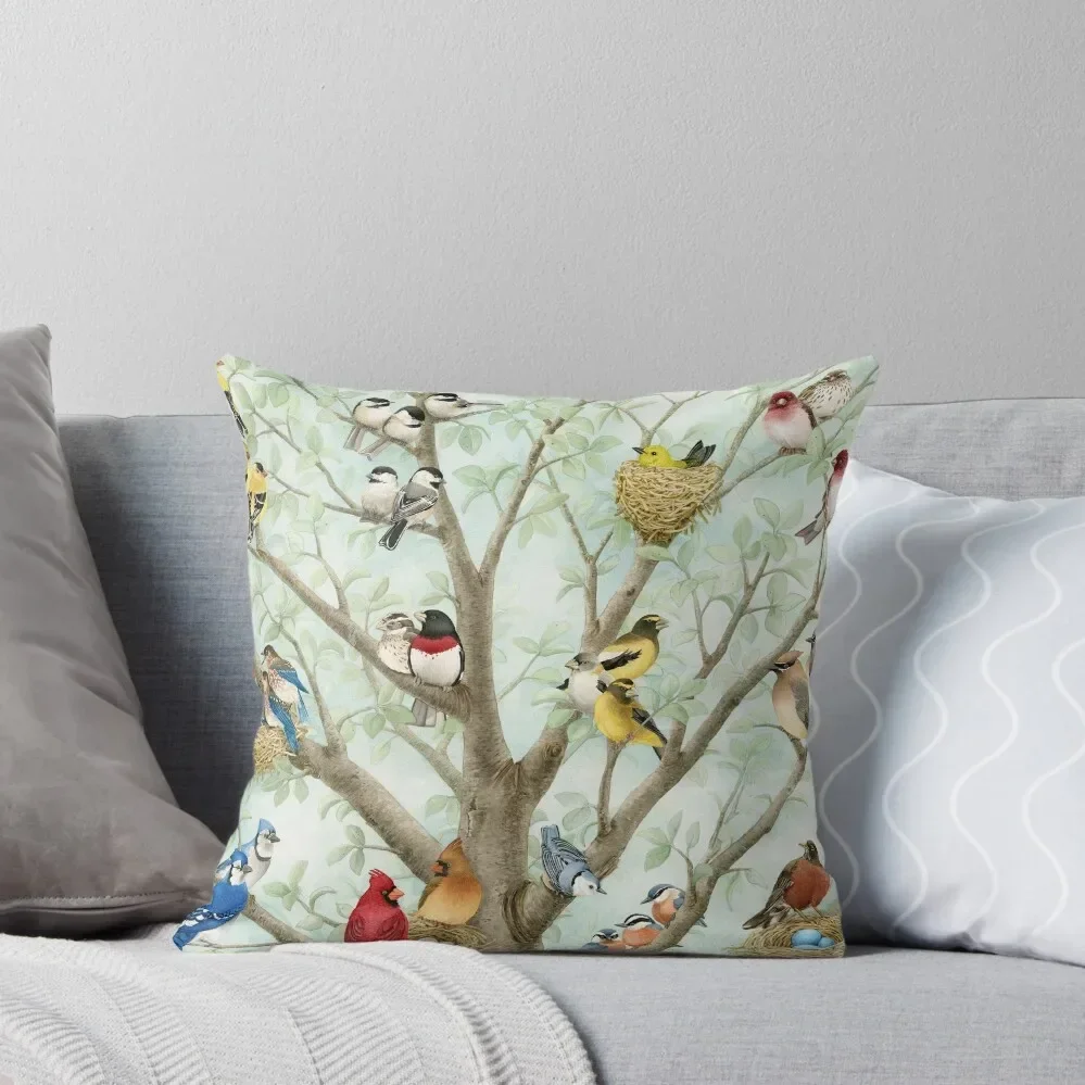 

Bird Tree Throw Pillow pillow cover luxury Couch Pillows Embroidered Cushion Cover Pillow