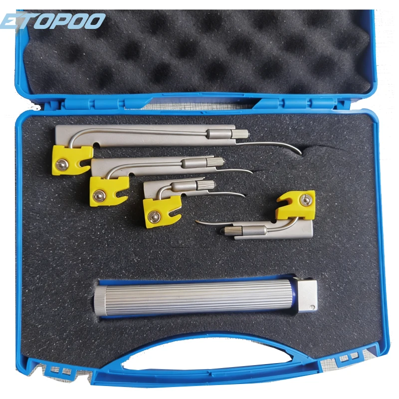 

4 шт./5 шт./компл., анестезия домашних животных, желтое горло, интубация, ларингоскоп из нержавеющей стали, детали инструментов для обнаружения горла