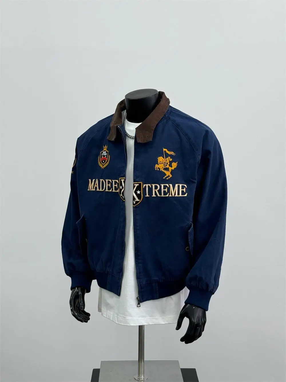 

Retro American Brand Color Blo Letter Embroidery Jaet Men's Loose Fit Vintage Outerwear Autumn Winter Street Sle