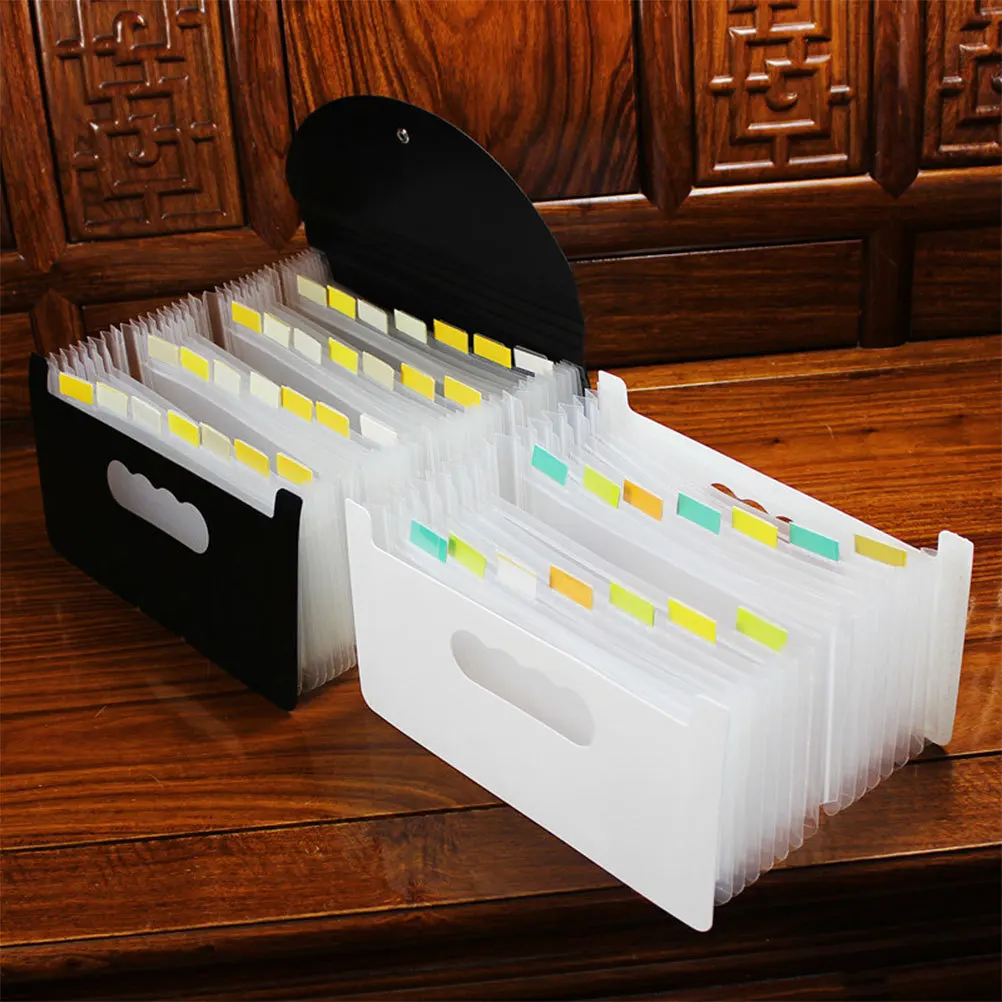 Mini Plastic Expanding File Organizer A6 Accordion Folder Portable Document Holder Multi-Layer Office Folder Document Holder