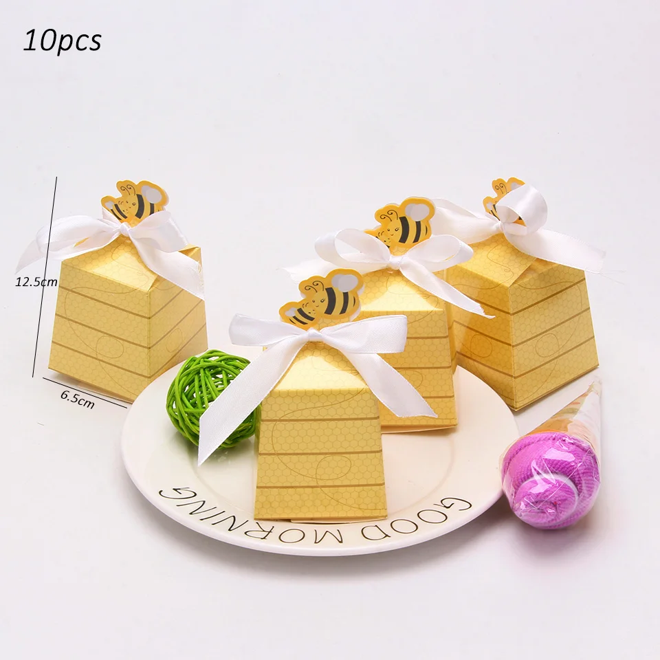 Honey Bee Balloon Tower Set with Disposable Tableware Paper Cake Toppers for Kids Happy Bee Day Themed Birthday Party Decoration