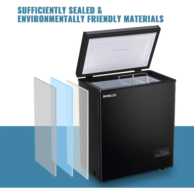 전자 제어 기능이 있는 소형 냉동고 41 ℉   -15로 ℉   탈착식 스테인리스 스틸 2개를 갖춘 독립형 딥 미니 냉동고