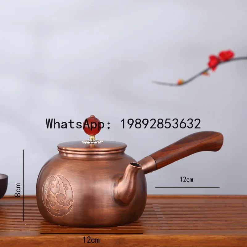 

4-10 household copper side handle pot to make tea, boil water, tea copper pot