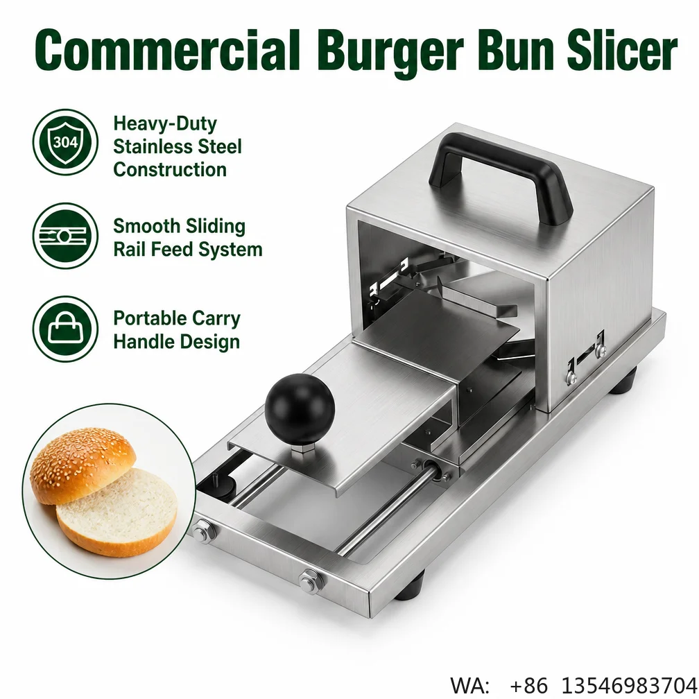 Blios New Commercial Hamburger Bun Slicer Machine Manual Egg Bread Cutter OEM Custom Logo Wholesale Factory Direct MOQ