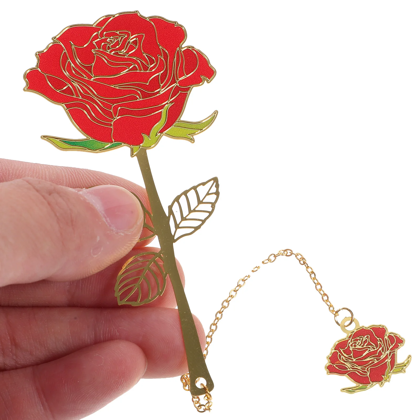 

Pendant Metal Bookmark Bookmarks Cute Marking Accessories Reading Portable Rose