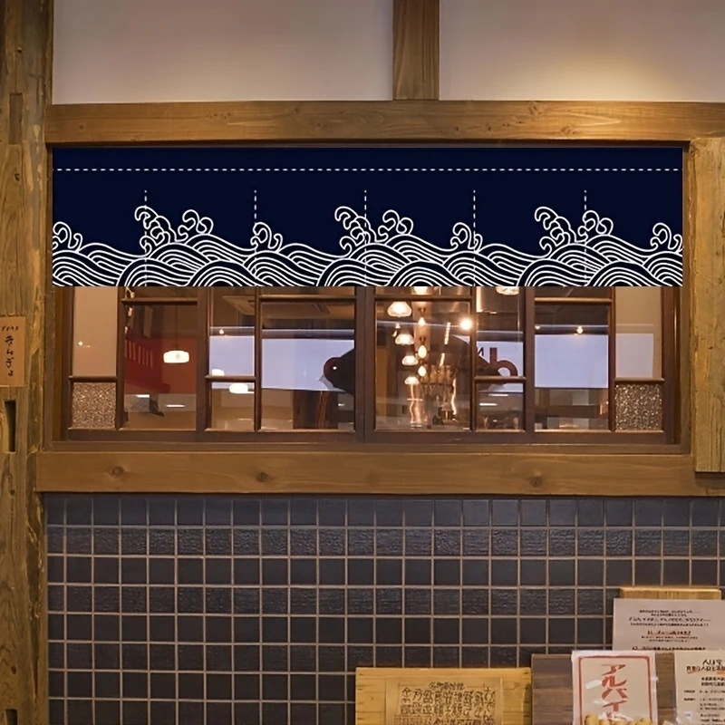 Japanese Style Door Curtain, Half Curtain, Kitchen Outlet Partition, Cooking Sushi Decoration, Short Cloth Hanging Curtain