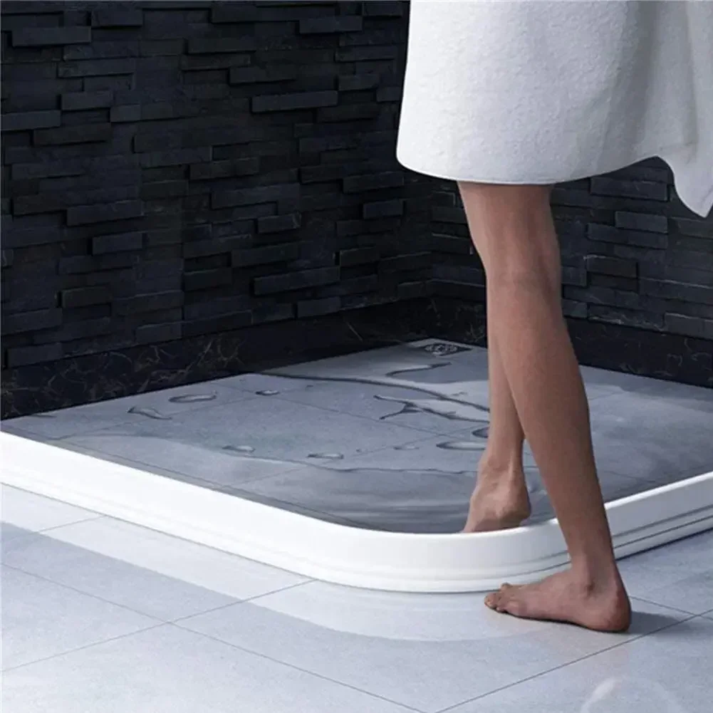 Shower Barrier Sealing Strips Background Bathroom White 5CM*3CM Dam Barrier Self-adhesive For Curbless Showers