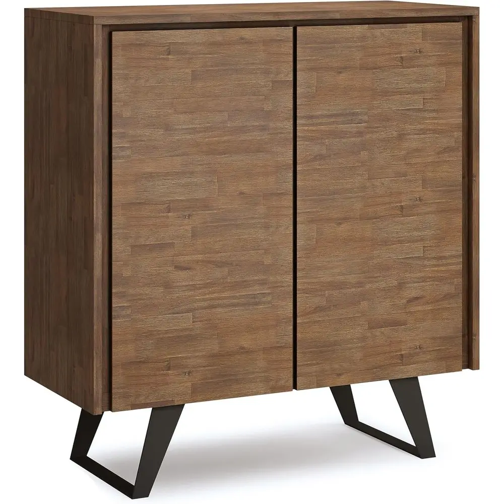 

Коричневый шкаф для хранения в индустриальном стиле из акации и металла, 39 дюймов, для жилых помещений