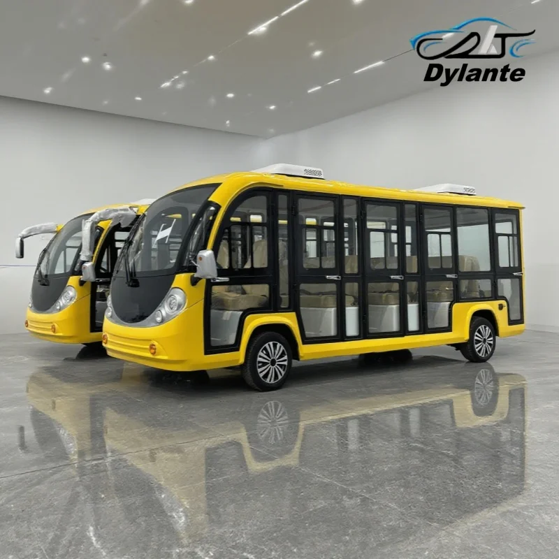 

Free Custom Color 11 14 Seater Passenger Shuttle Bus/High-Quality Electric Sightseeing Closed Tourist Bus With 5000W AC System