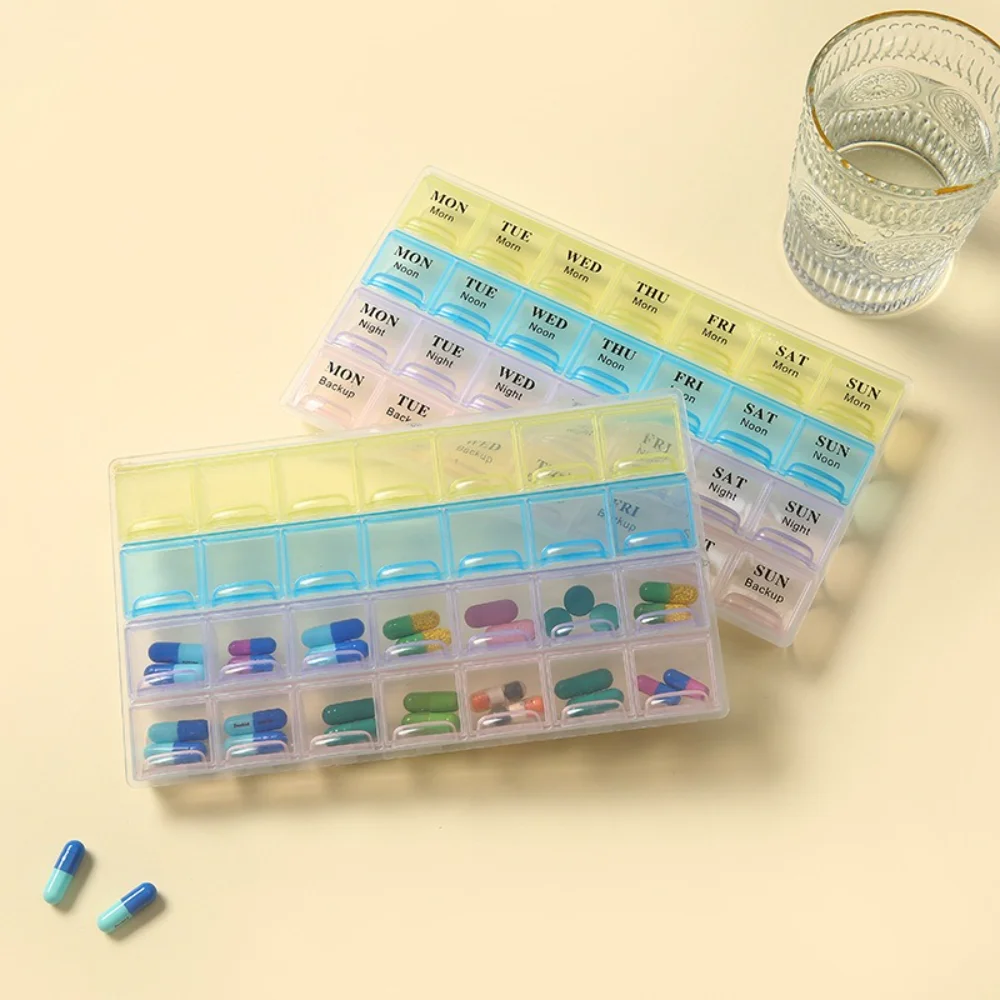 Hot Weekly Premuim Portable 7/14/21/28 Grids 1/2/3/4 Times A Day Pill Storage Cases Box Organizer for Vitamins Medicine FishOils