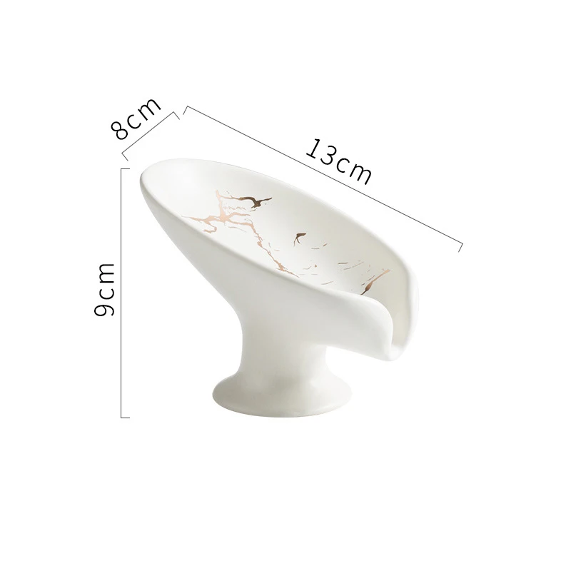 Ceramics Leaf Shape Soap Box Drain Soap Holder Box Luxury Bathroom Accessories Supplies Heart Shape Soap Dish Tray Gadgets