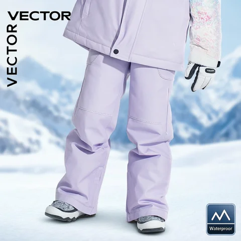 VECTOR Ski Pants Boys Girls Children Outdoor High-quality Windproof, Waterproof and Warm Snow Winter Ski Snowboard Pants Brand