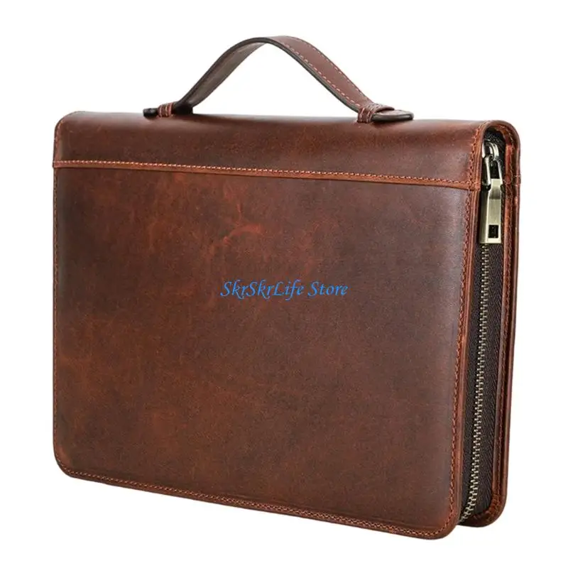 e65e-brown-leather-cover-for-notebook-writing-with-wraparound-closure-pen-loop-front-compartment-and-carry-strap-for-commute