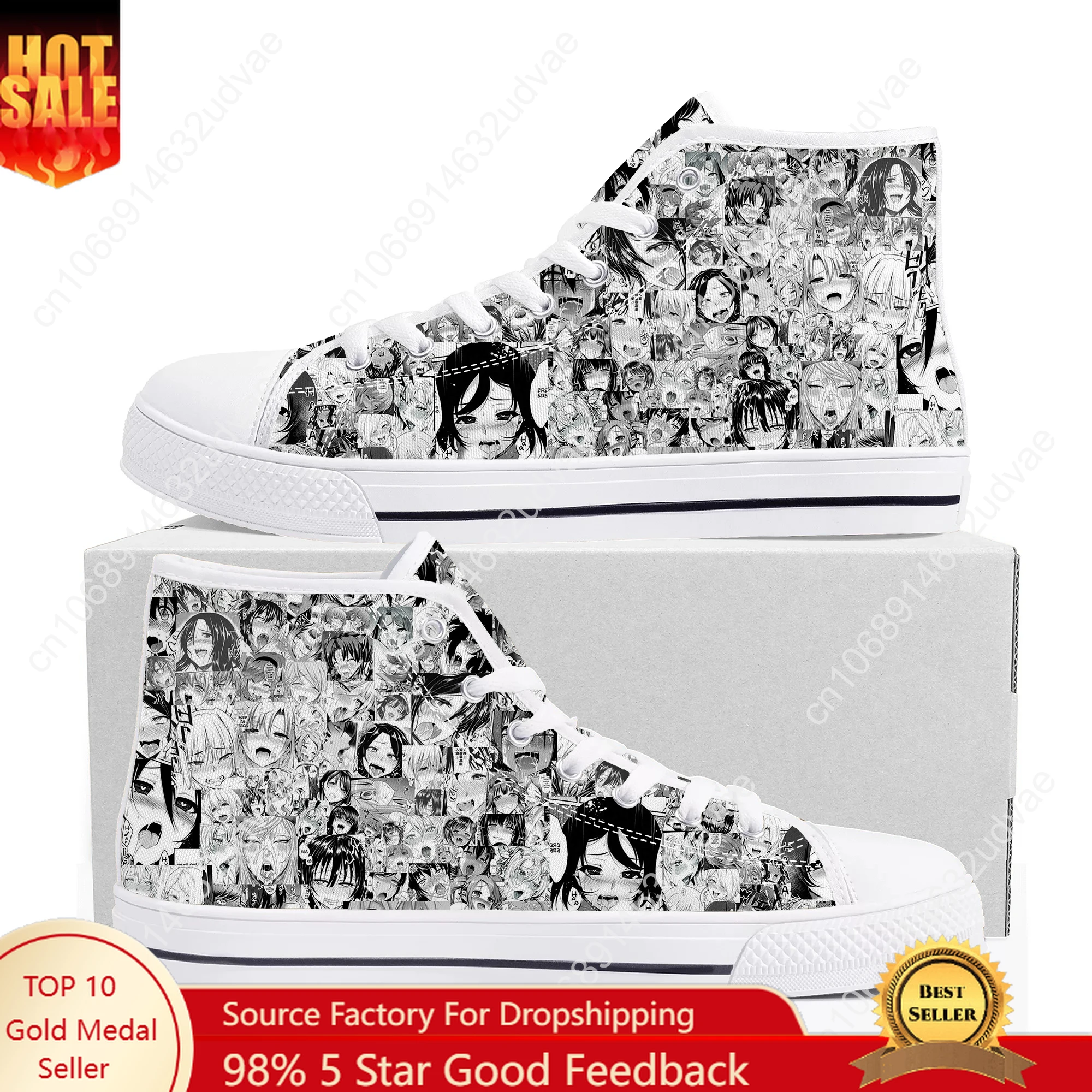 

S-Sexy L-Lewd A-Ahegao Hentai High Top Shoes Mens Womens Teenager Sneakers Canvas Outdoor Daily Sneaker Custom Made Couple Shoe