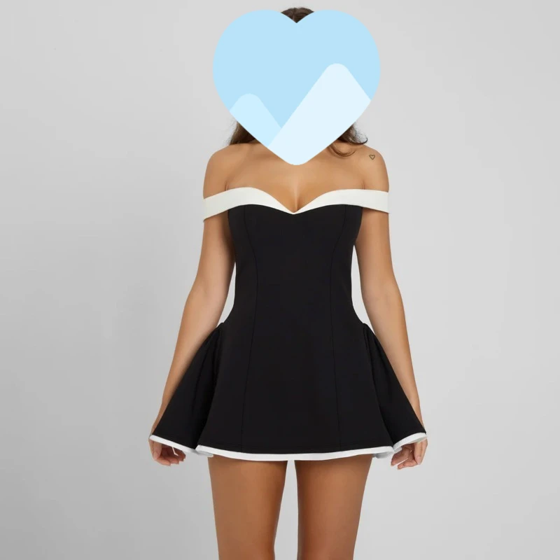 European  American Style 2026 Summer New Women's Clothing Fashion Solid Color Off-the-shoulder Short Elegant Slim Tube Top Dress