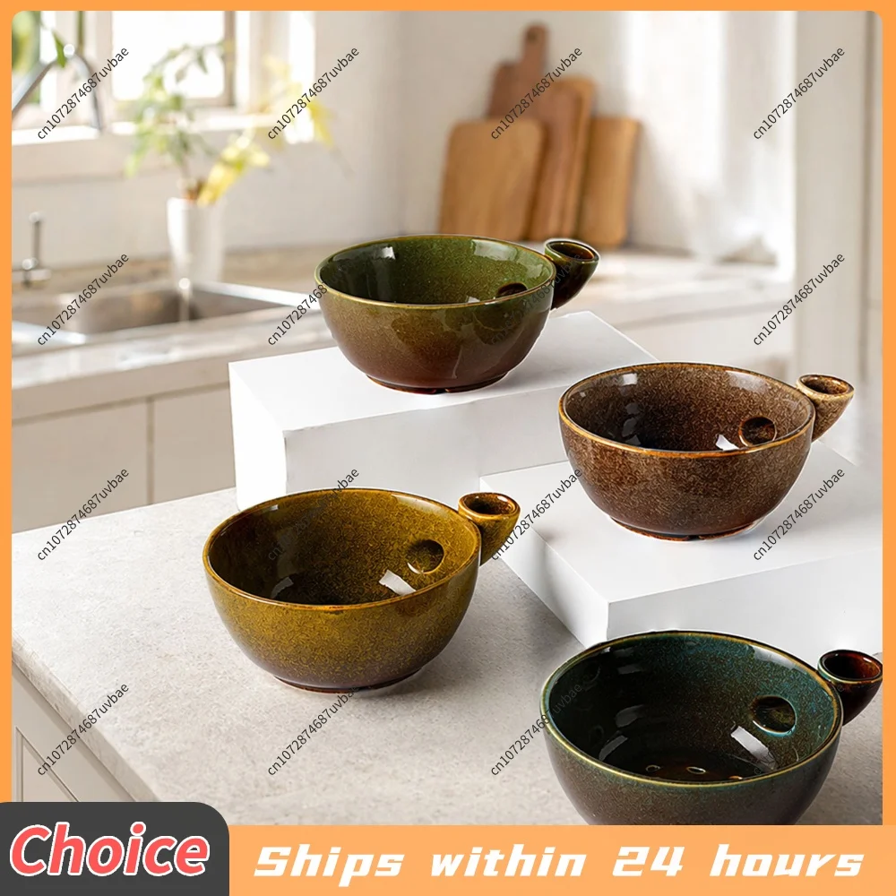 Multi-Functional Berry Swirl Bowls Ceramics Fruit Washer Spinner Ceramics Fruits Washing Colander for Fruit Vegetables Washing