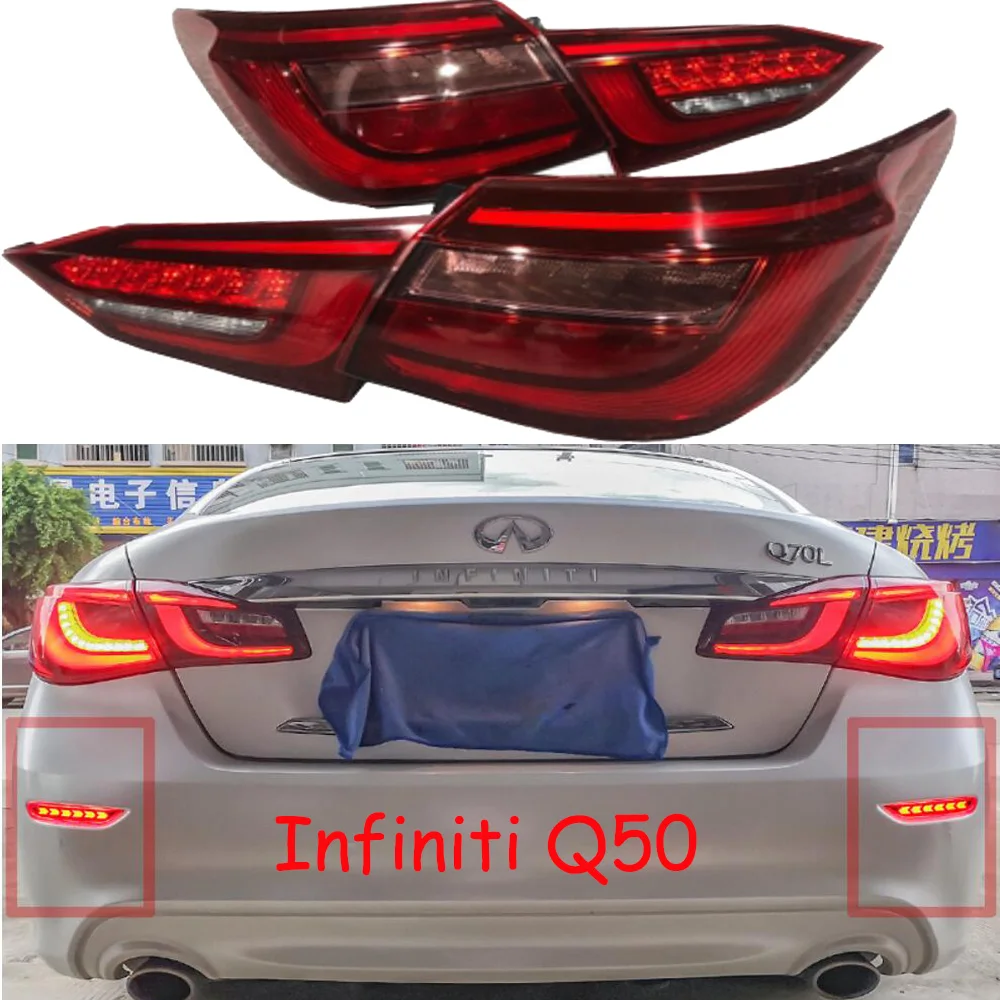 1 قطعة اكسسوارات السيارات الوفير Q50L الذيل ضوء لإنفينيتي Q50 الضوء الخلفي الضوء الخلفي 2018 ~ 2021y لإنفينيتي Q50 مصباح الضباب