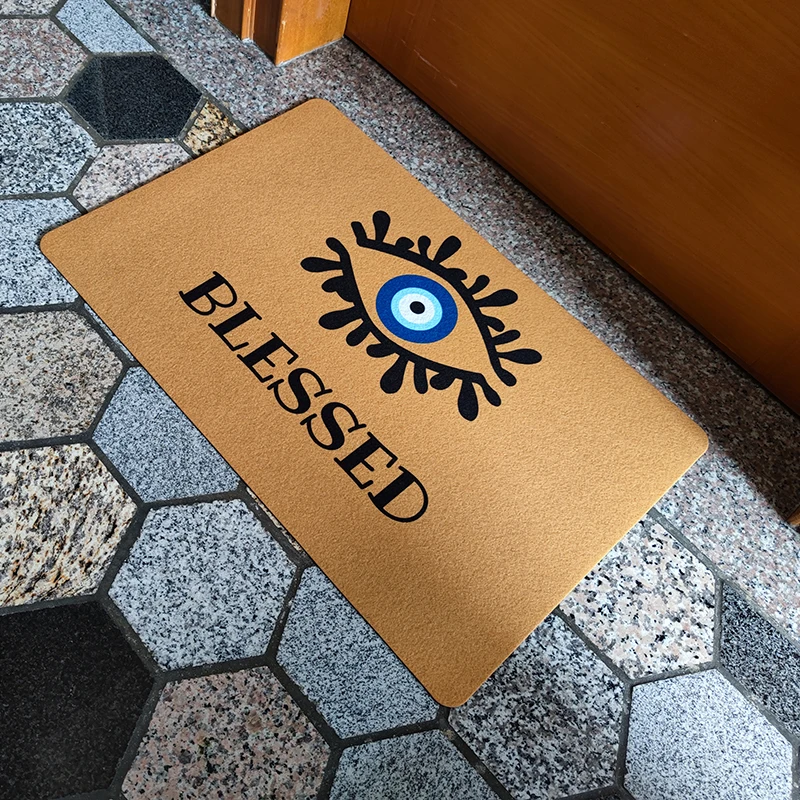 Custom Welcome Door Mat Funny Doormat Eye of Turkey Design Printed Hallway Carpet Entrance of House Rubber Mats Anti Slip Mat