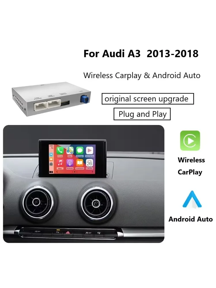 Draadloze CarPlay Android Auto Module Voor Audi A3 8v Q2 8P 2013-2018 Bluetooth USB Reverse camera Functies - afbeelding 2