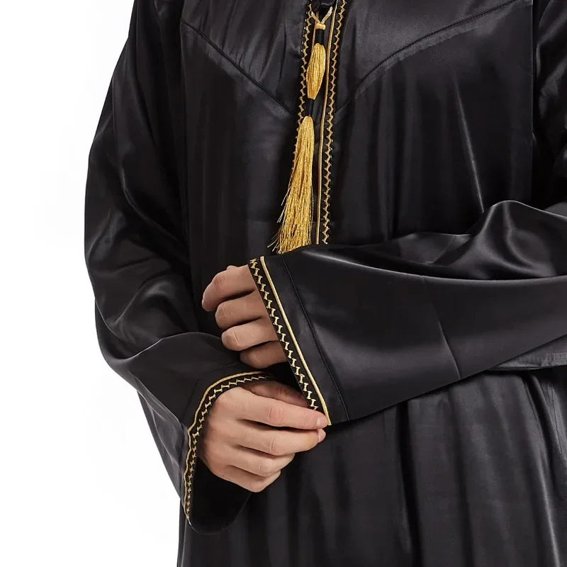 Traditional Dubai Saudi Abaya Men Muslim Jubba Thobe Dress Eid Turkey Arab Robe Kaftan Islam Clothing Caftan Middle East Abayas